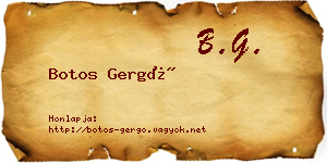Botos Gergő névjegykártya